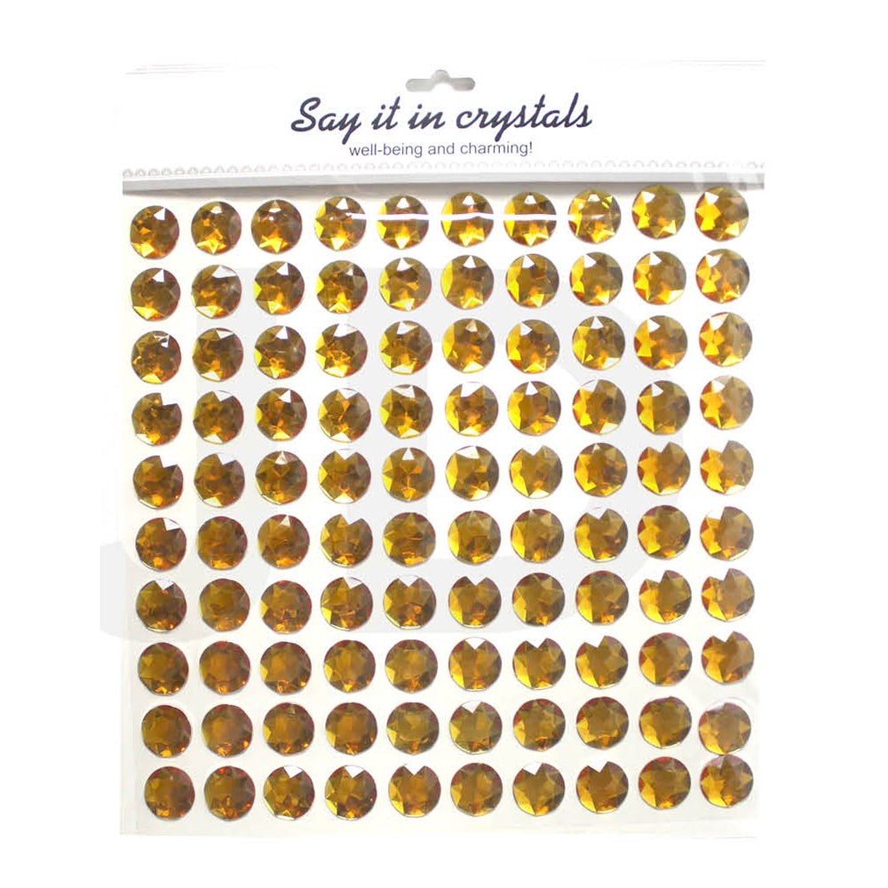 Diamante Gold Stickers - Large 2.5cm