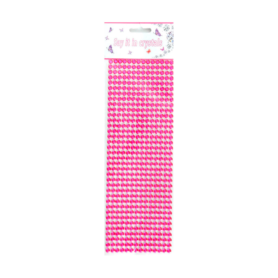 Diamante Hot Pink Stickers - Small 0.5cm