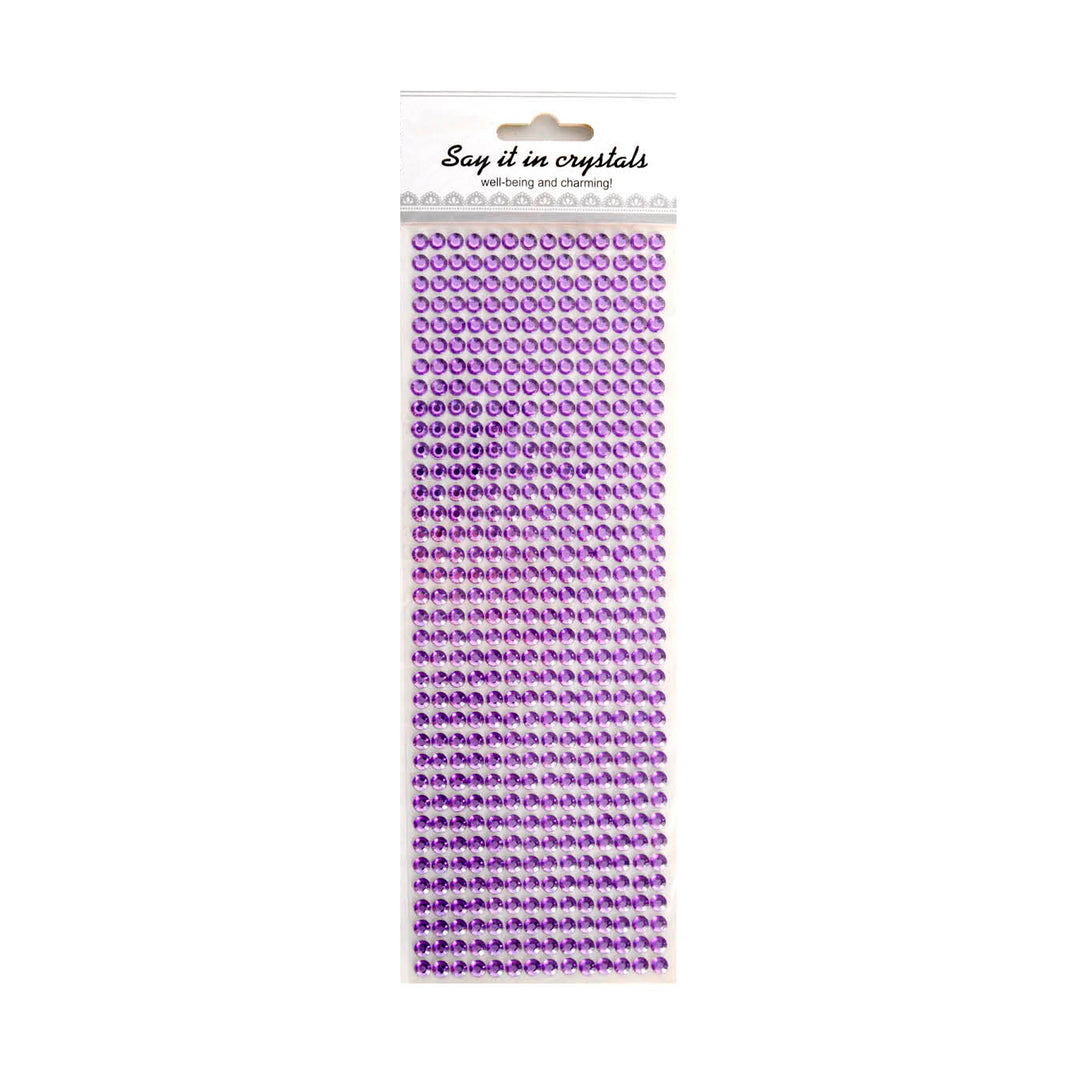 Diamante Purple Stickers - Small 0.5cm