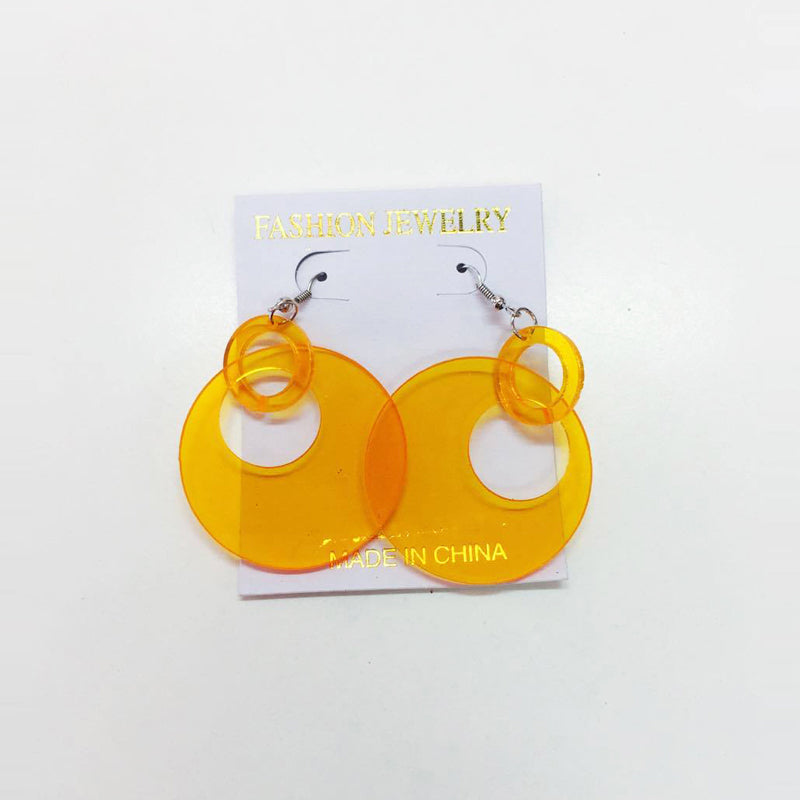 Earrings - Orange Circles