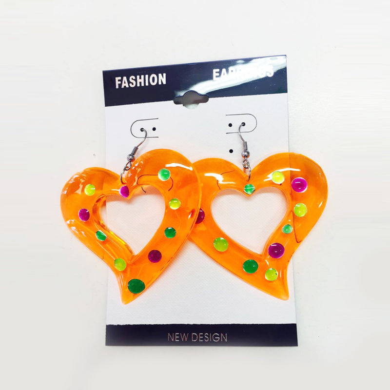 Earrings - Orange Hearts