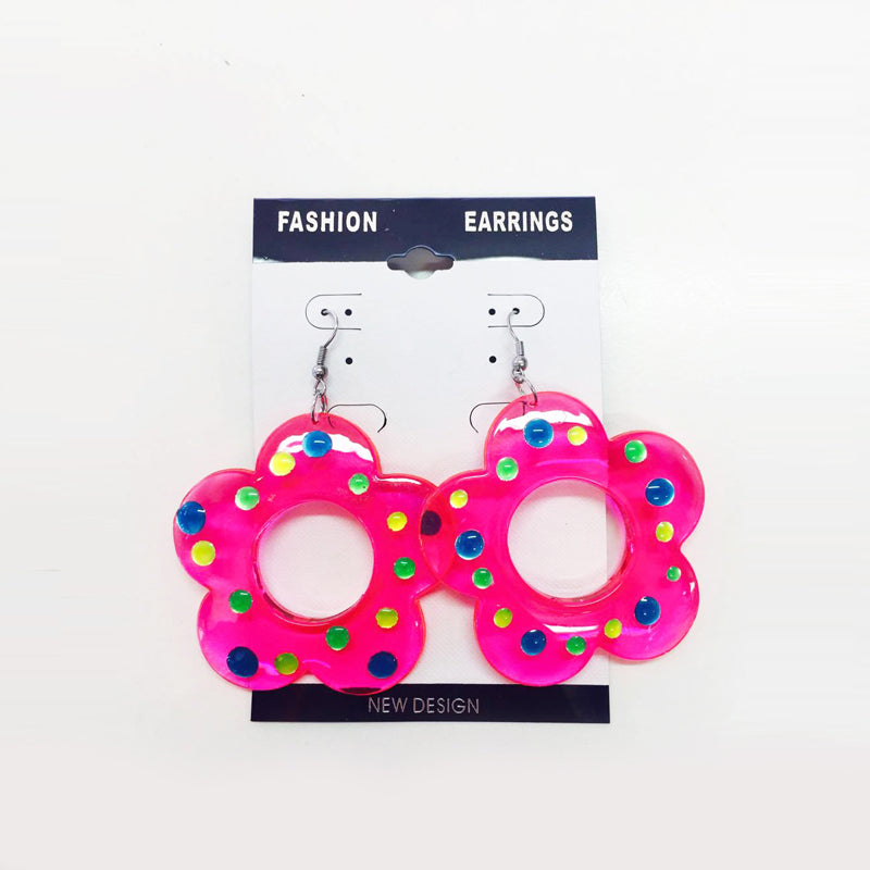 Earrings - Pink Flower