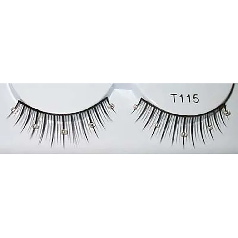 False Eyelashes Black With Balls