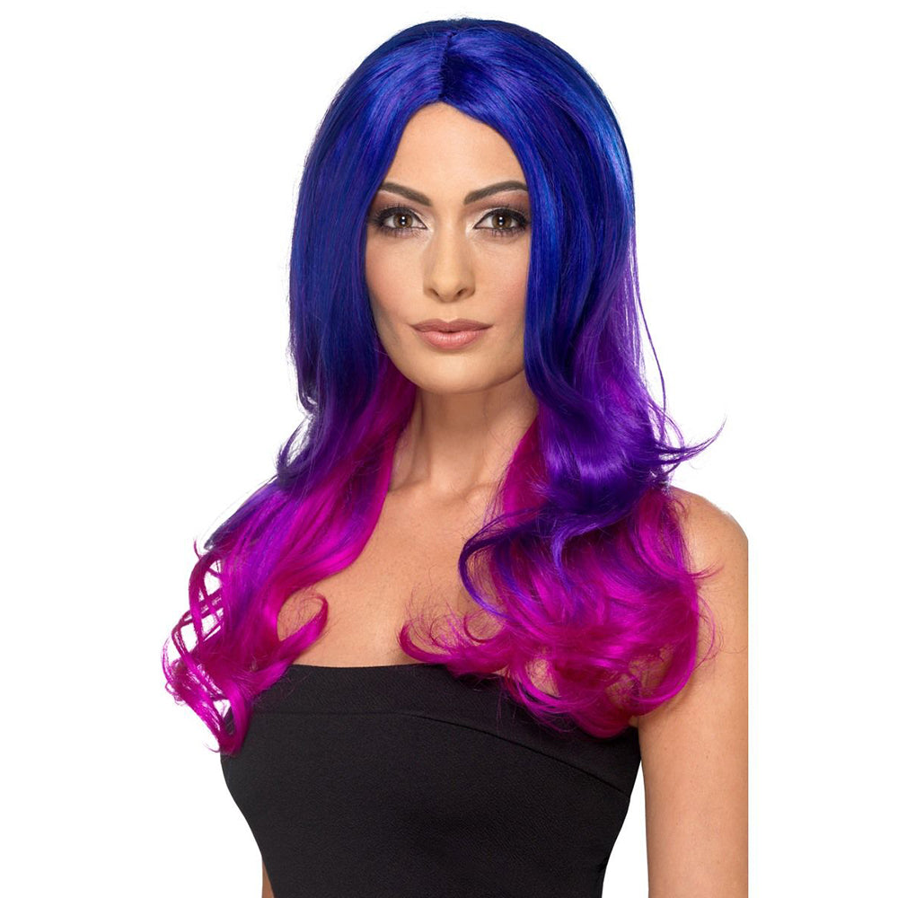 Fashion Ombre Wig - Blue & Pink