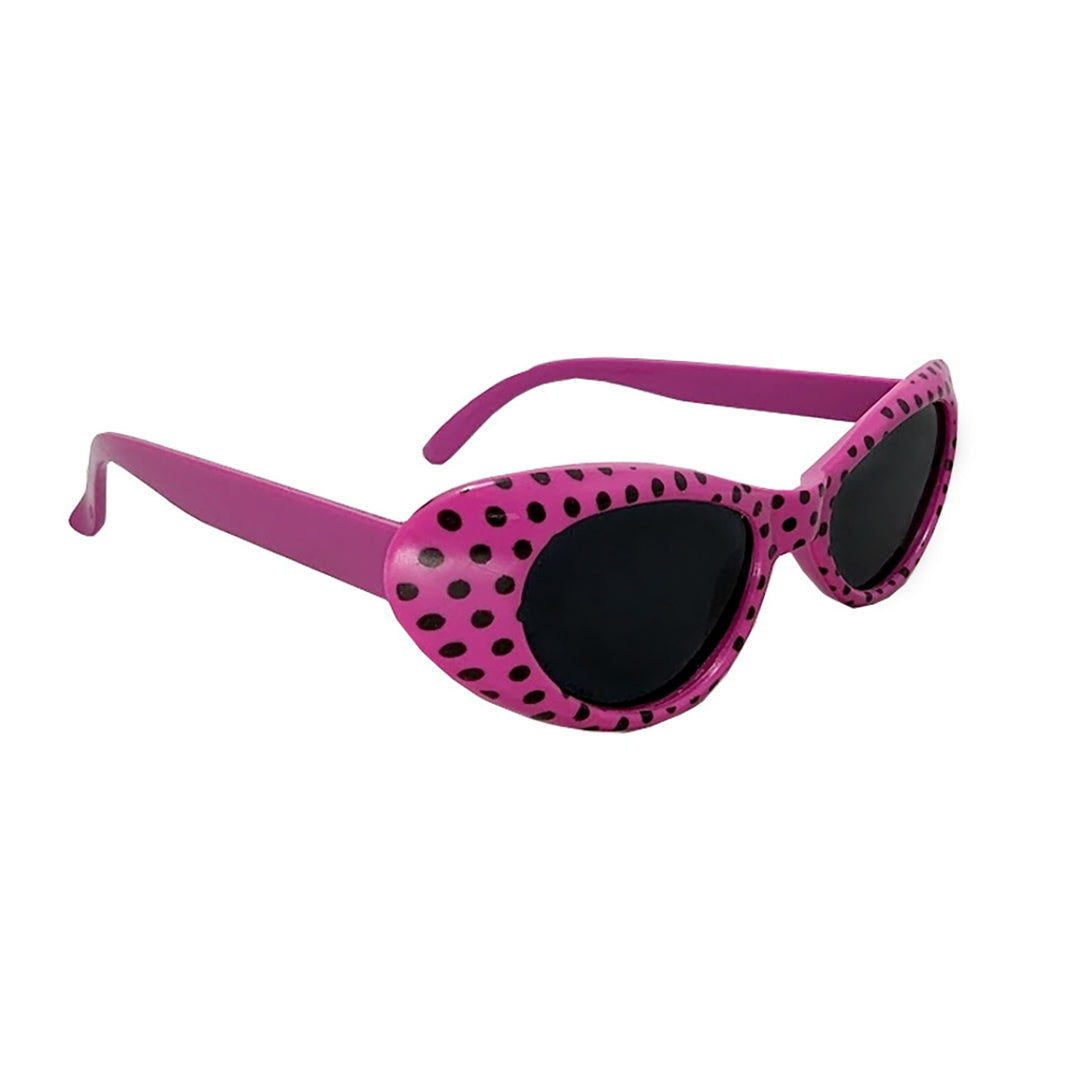 50's Polka Dot Glasses - Pink & Black