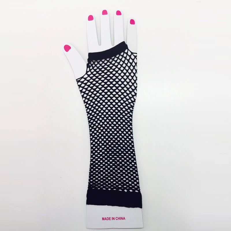Black Fishnet Gloves Long