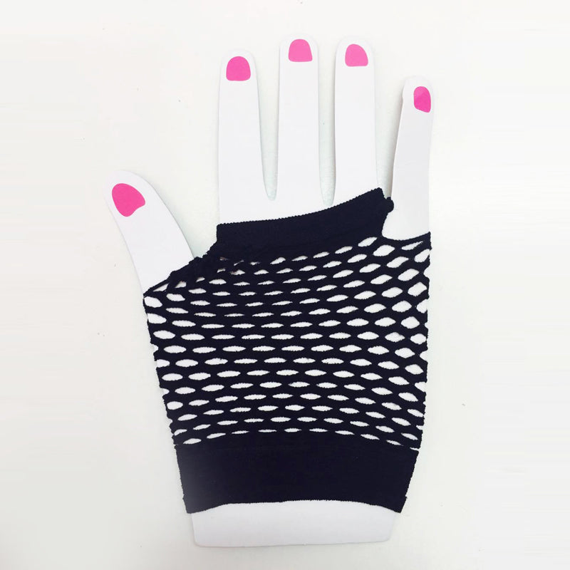 Black Fishnet Gloves Short