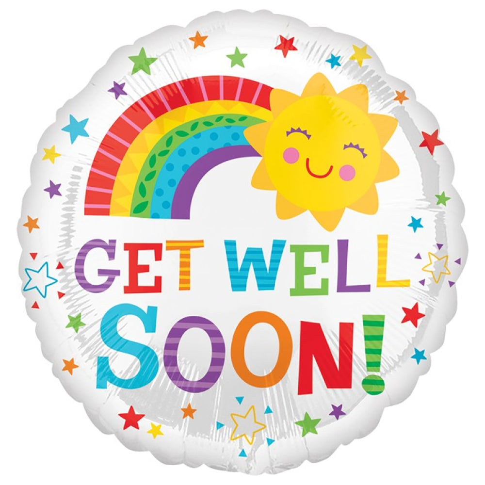 Get Well Happy Sun Foil Balloon