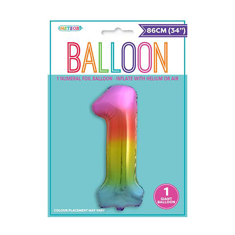 Rainbow Giant Number 1 Foil Balloon