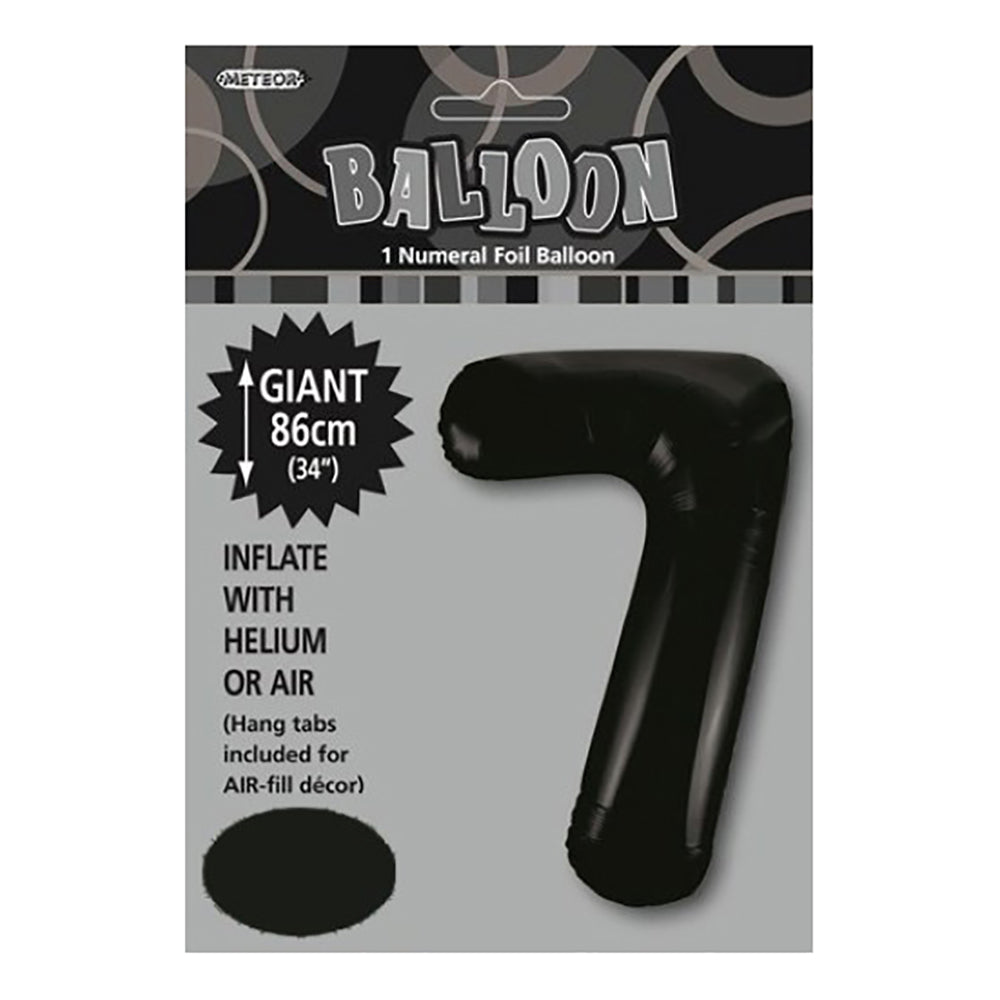 Black Giant Number 7 Foil Balloon