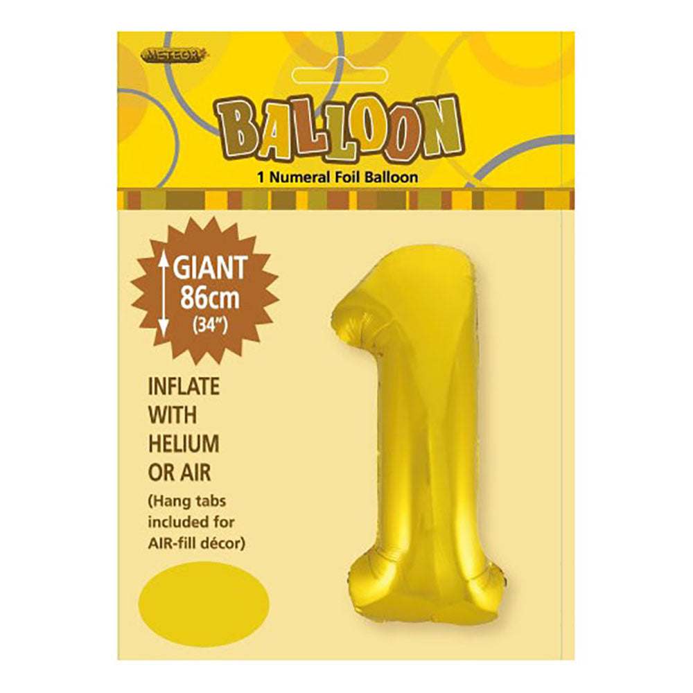 Gold Giant Number 1 Foil Balloon