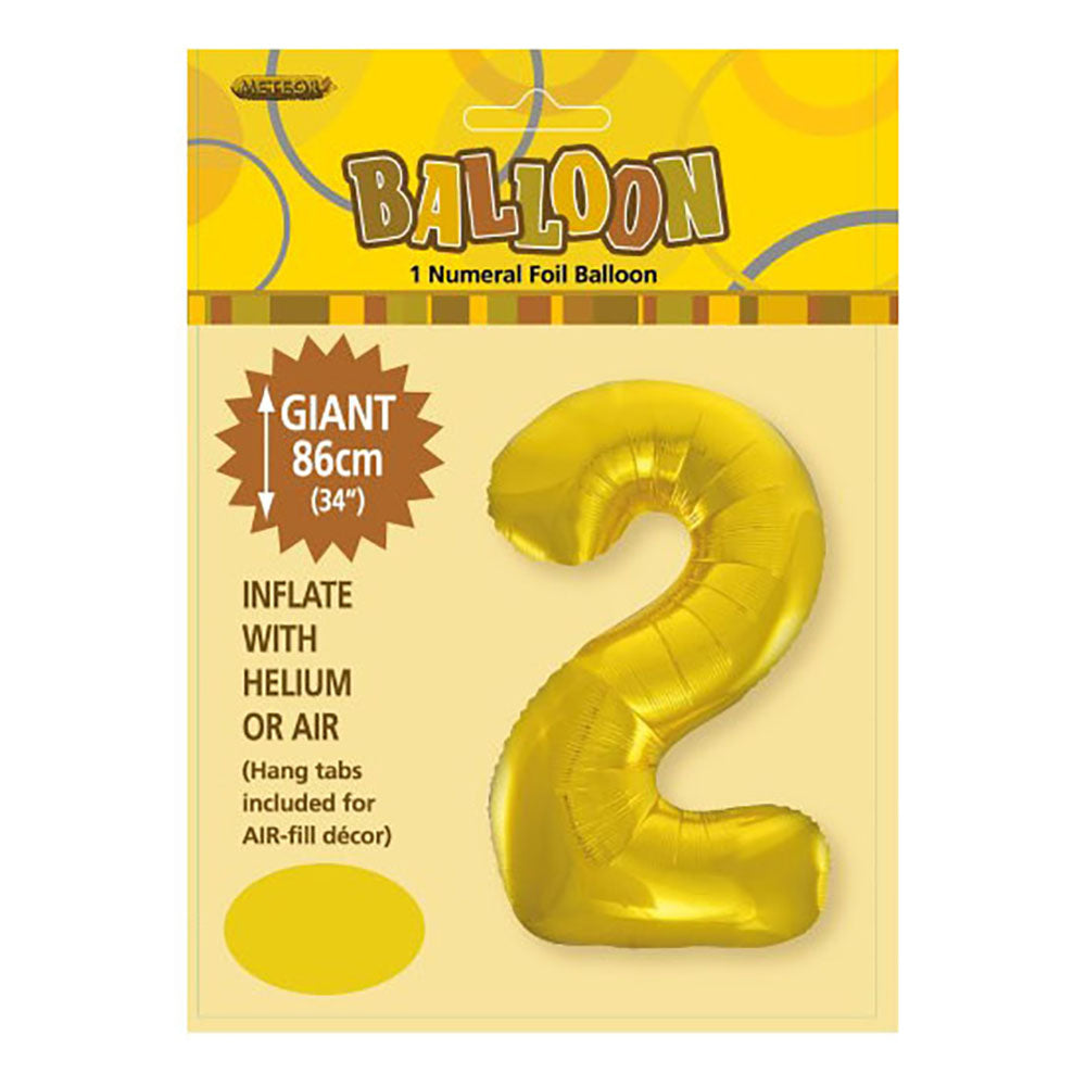 Gold Giant Number 2 Foil Balloon