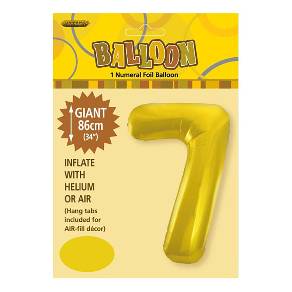 Gold Giant Number 7 Foil Balloon