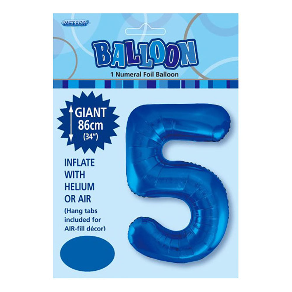 Royal Blue Giant Number 5 Foil Balloon