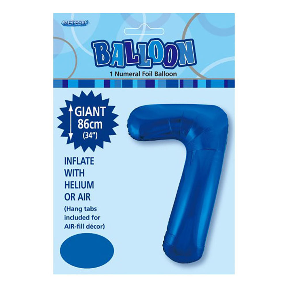 Royal Blue Giant Number 7 Foil Balloon