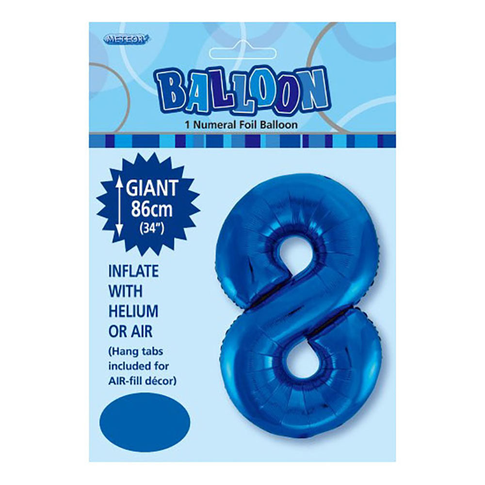Royal Blue Giant Number 8 Foil Balloon