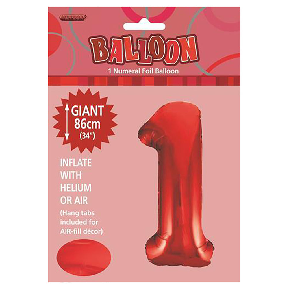 Red Giant Number 1 Foil Balloon