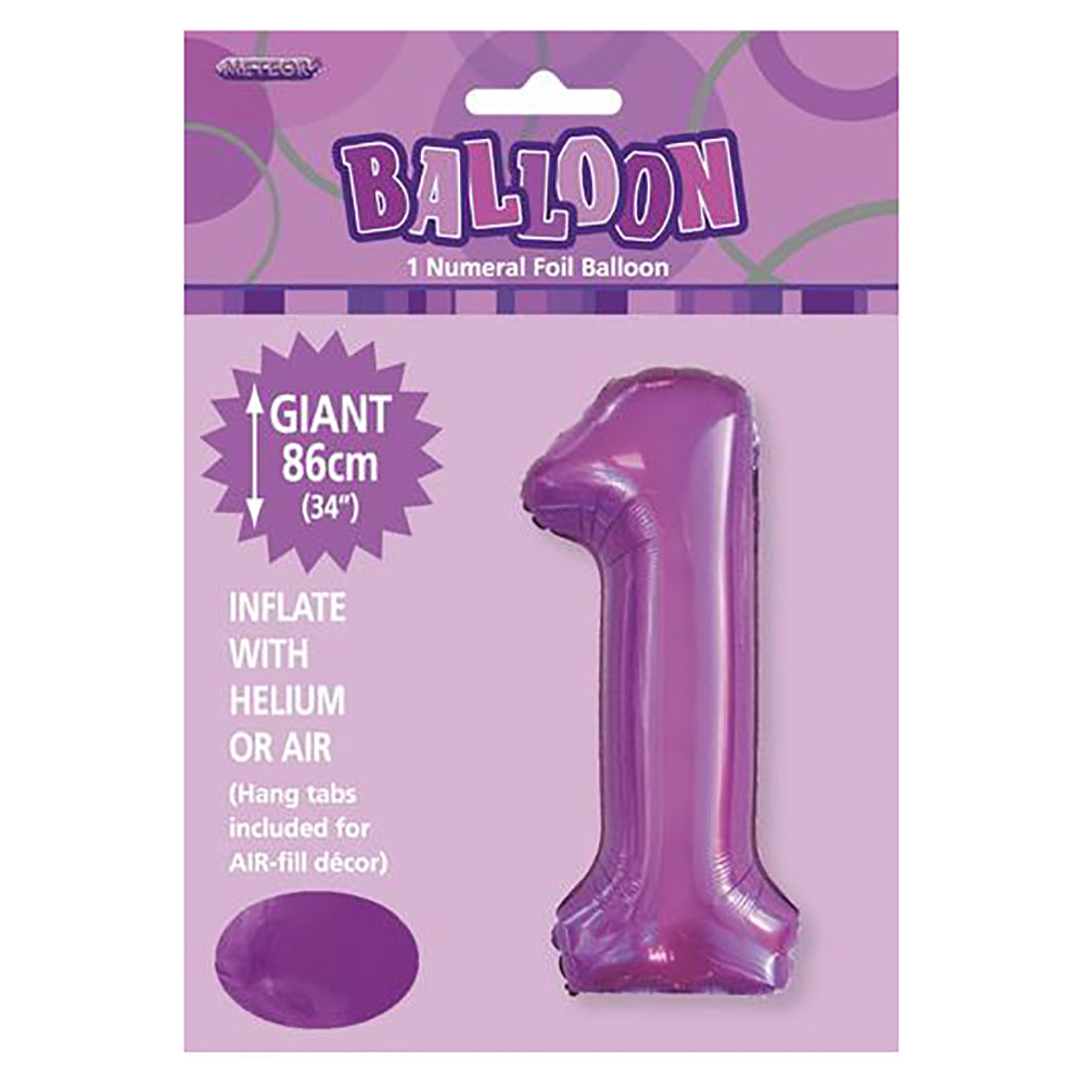 Pretty Purple Giant Number 1 Foil Balloon