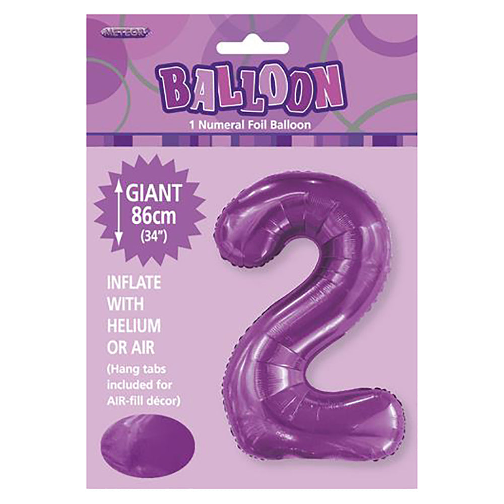Pretty Purple Giant Number 2 Foil Balloon