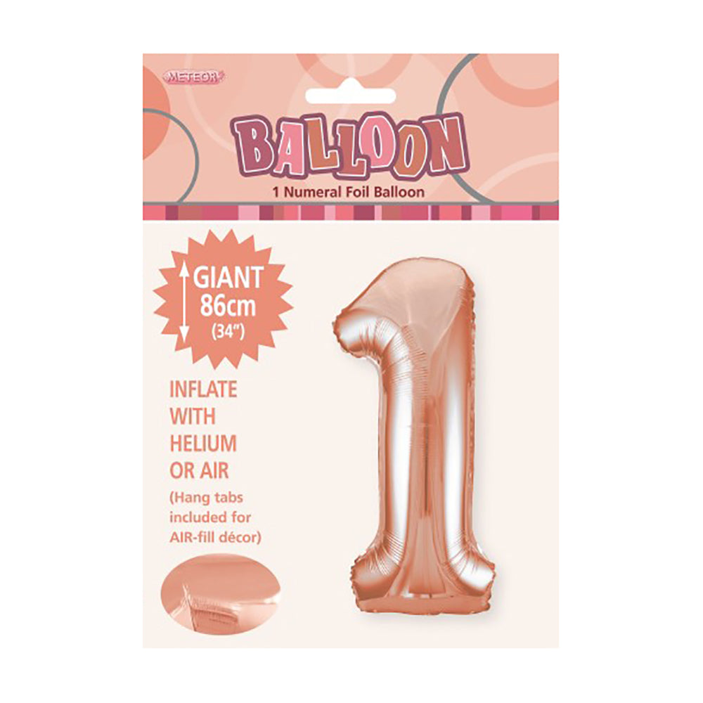 Rose Gold (Copper) Giant Number 1 Foil Balloon