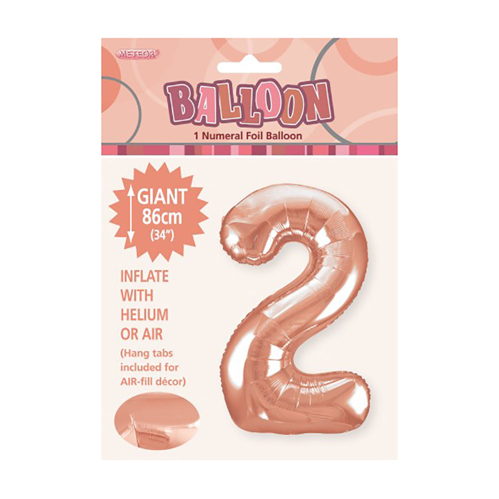 Rose Gold (Copper) Giant Number 2 Foil Balloon
