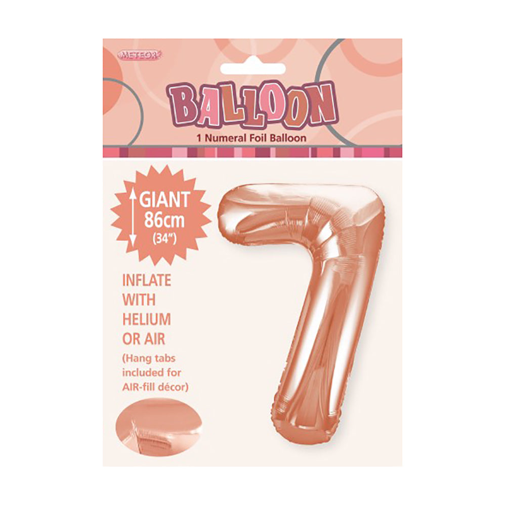 Rose Gold (Copper) Giant Number 7 Foil Balloon