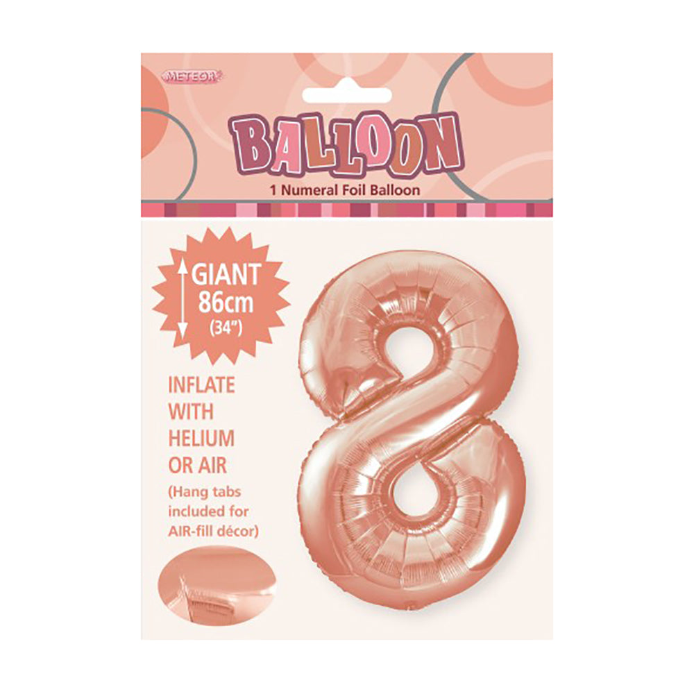 Rose Gold (Copper) Giant Number 8 Foil Balloon