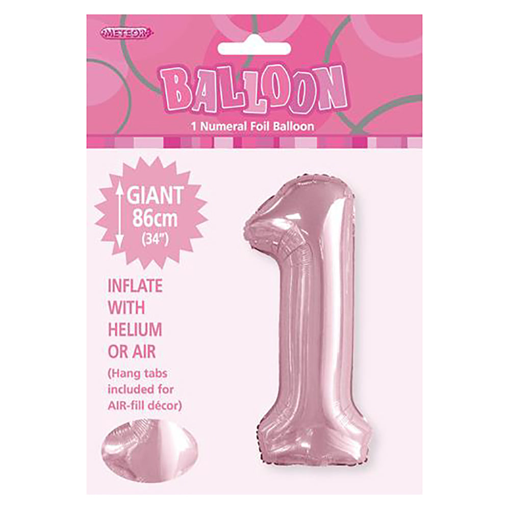 Lovely Pink Giant Number 1 Foil Balloon