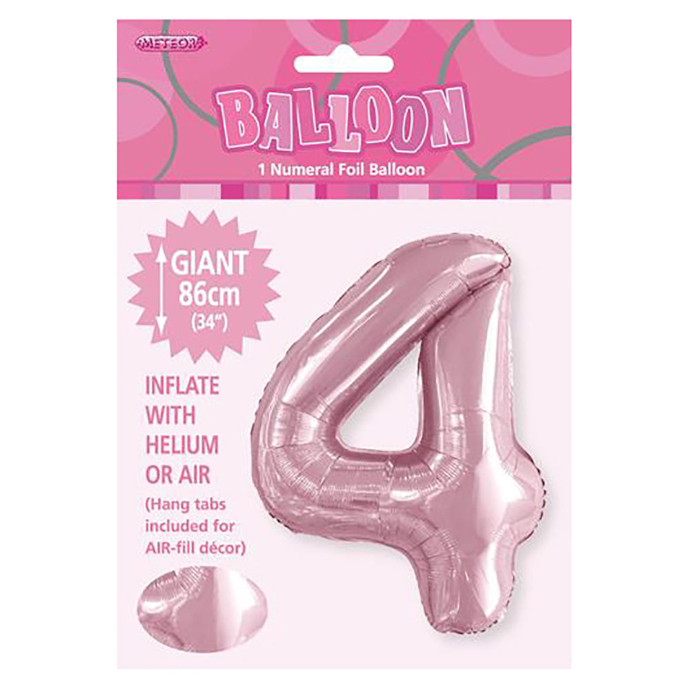 Lovely Pink Giant Number 4 Foil Balloon