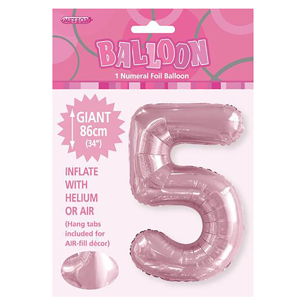 Lovely Pink Giant Number 5 Foil Balloon
