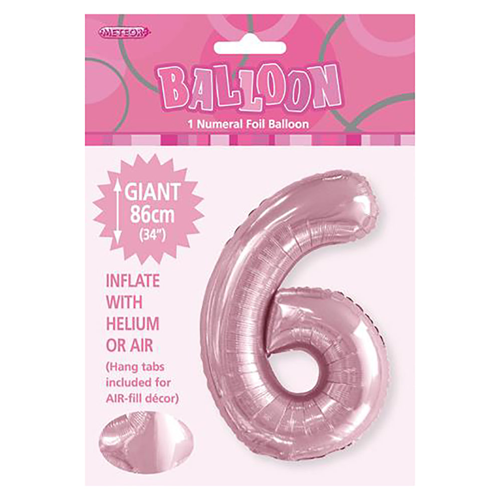 Lovely Pink Giant Number 6 Foil Balloon