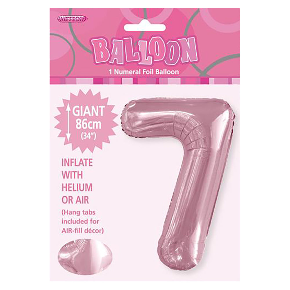 Lovely Pink Giant Number 7 Foil Balloon