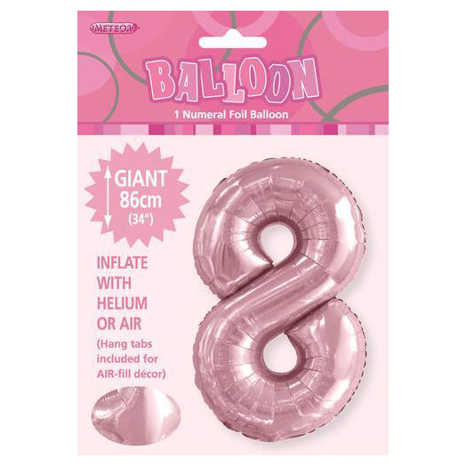 Lovely Pink Giant Number 8 Foil Balloon