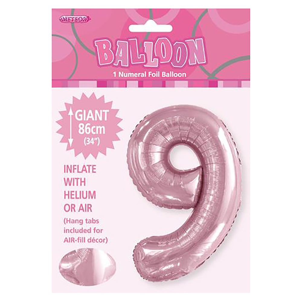 Lovely Pink Giant Number 9 Foil Balloon