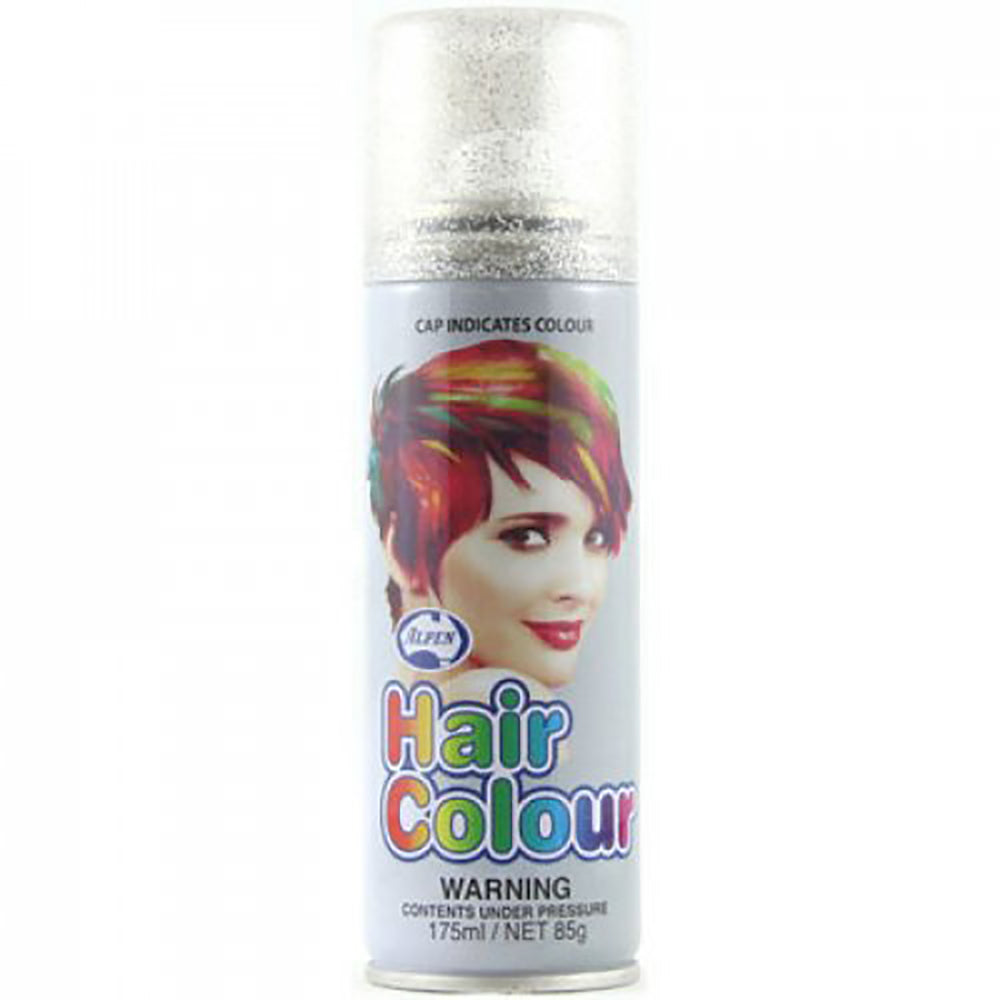 Glitter Silver Coloured Hair Spray