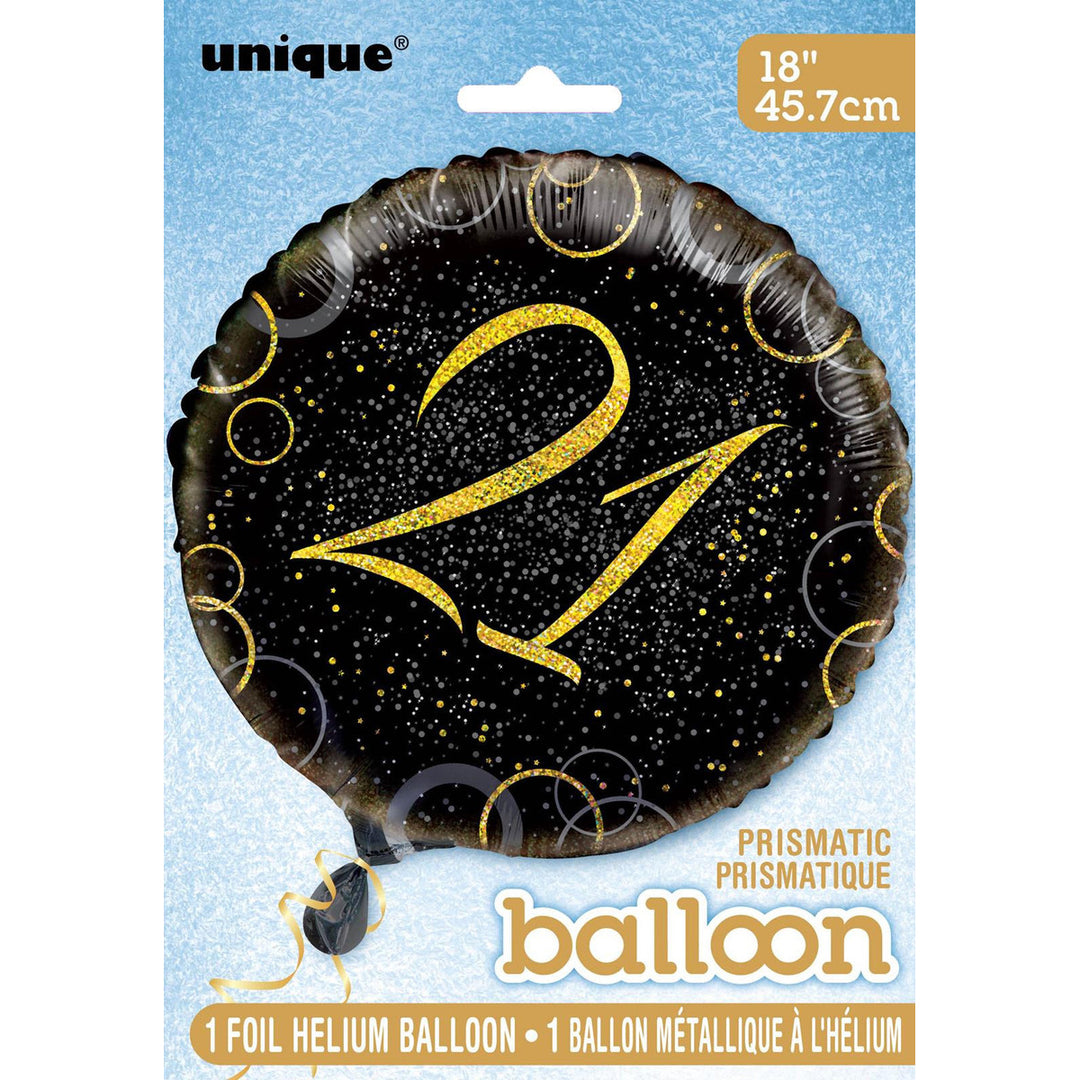 Glitz Gold 21st Birthday Foil Balloon