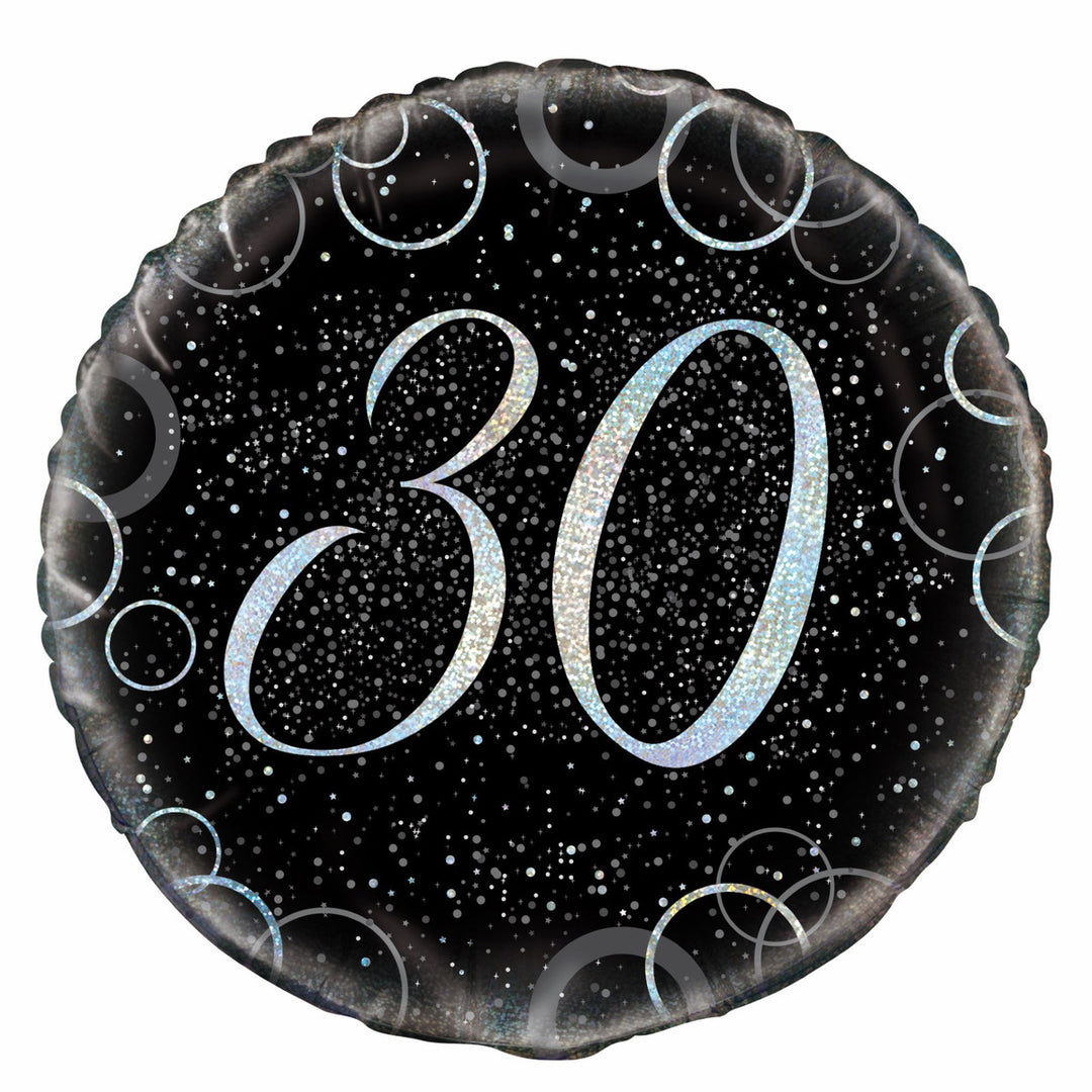 Glitz Silver 30th Birthday Foil Balloon