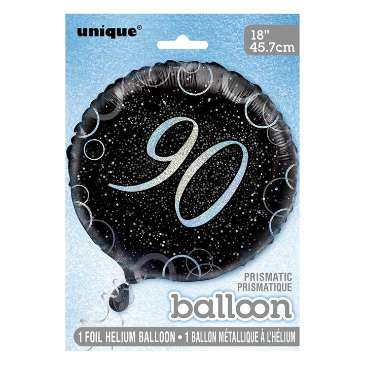 Glitz Silver 90th Birthday Balloon