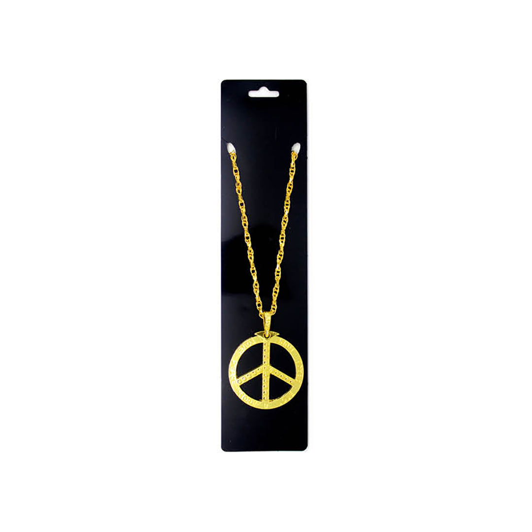 Gold Peace Sign Necklace