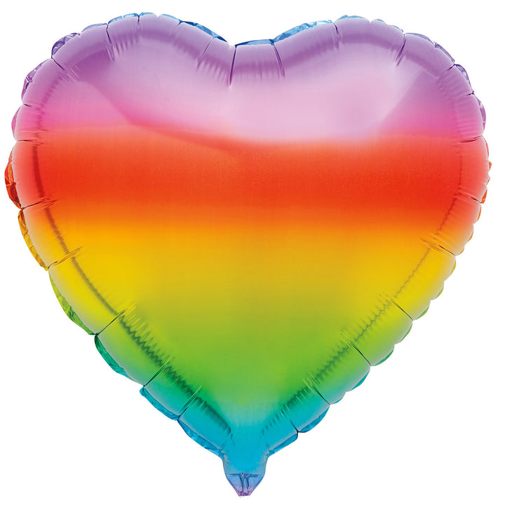 Gradient Rainbow Heart Foil Balloon