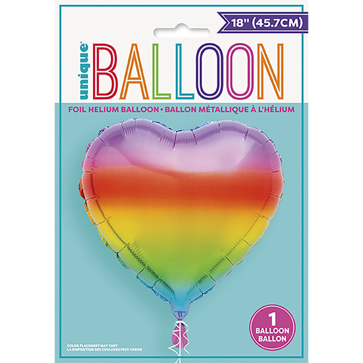 Gradient Rainbow Heart Foil Balloon