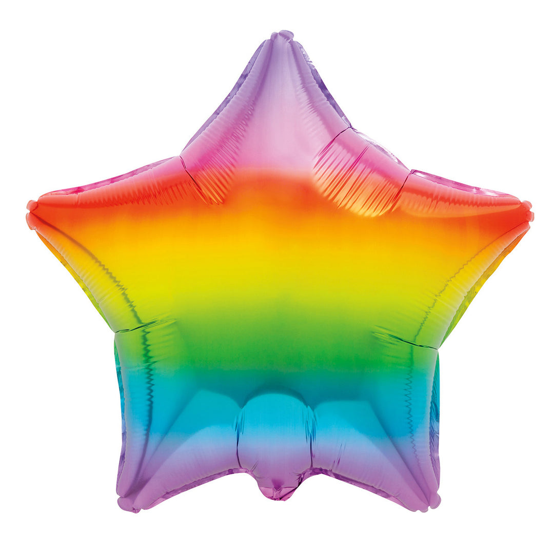 Gradient Rainbow Star Foil Balloon