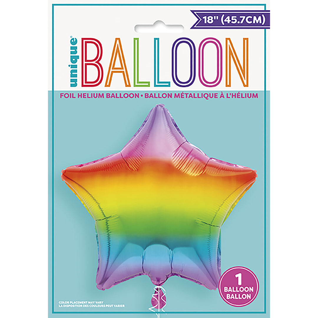 Gradient Rainbow Star Foil Balloon
