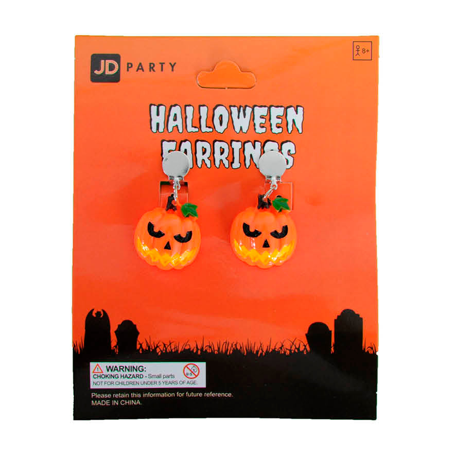 Halloween Clip On Pumpkin Earrings