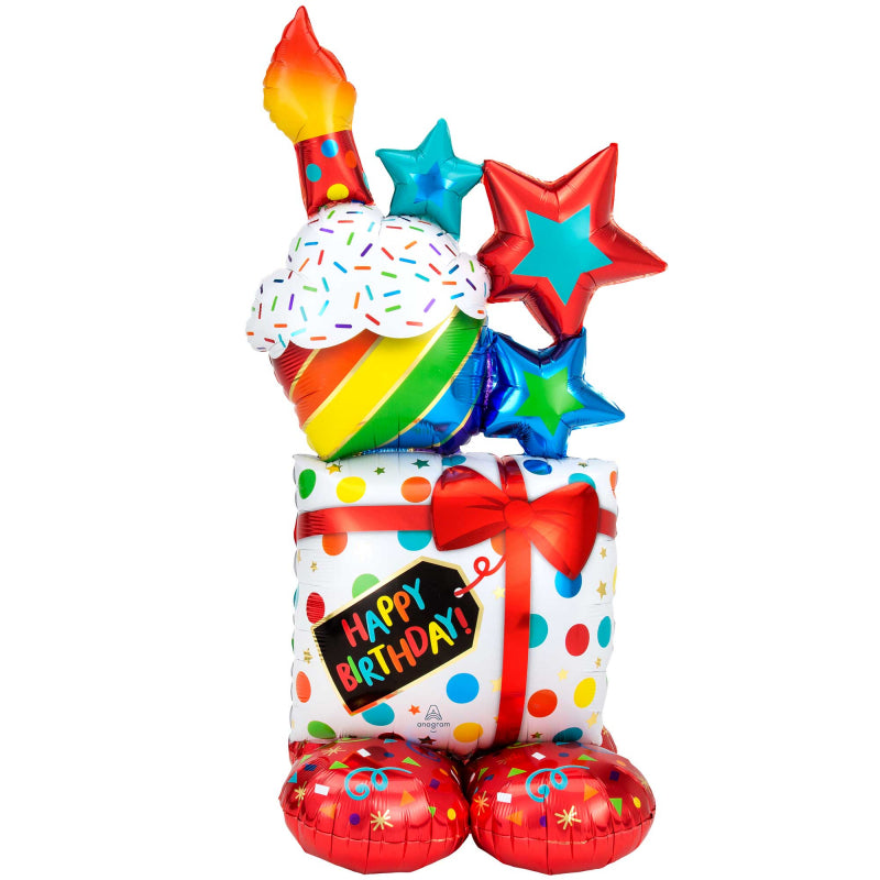 AirLoonz Happy Birthday Stacked Icons Balloon