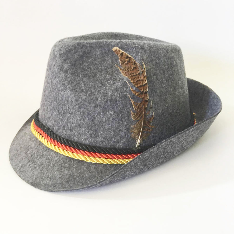 German Oktoberfest Fedora Red Trim Hat