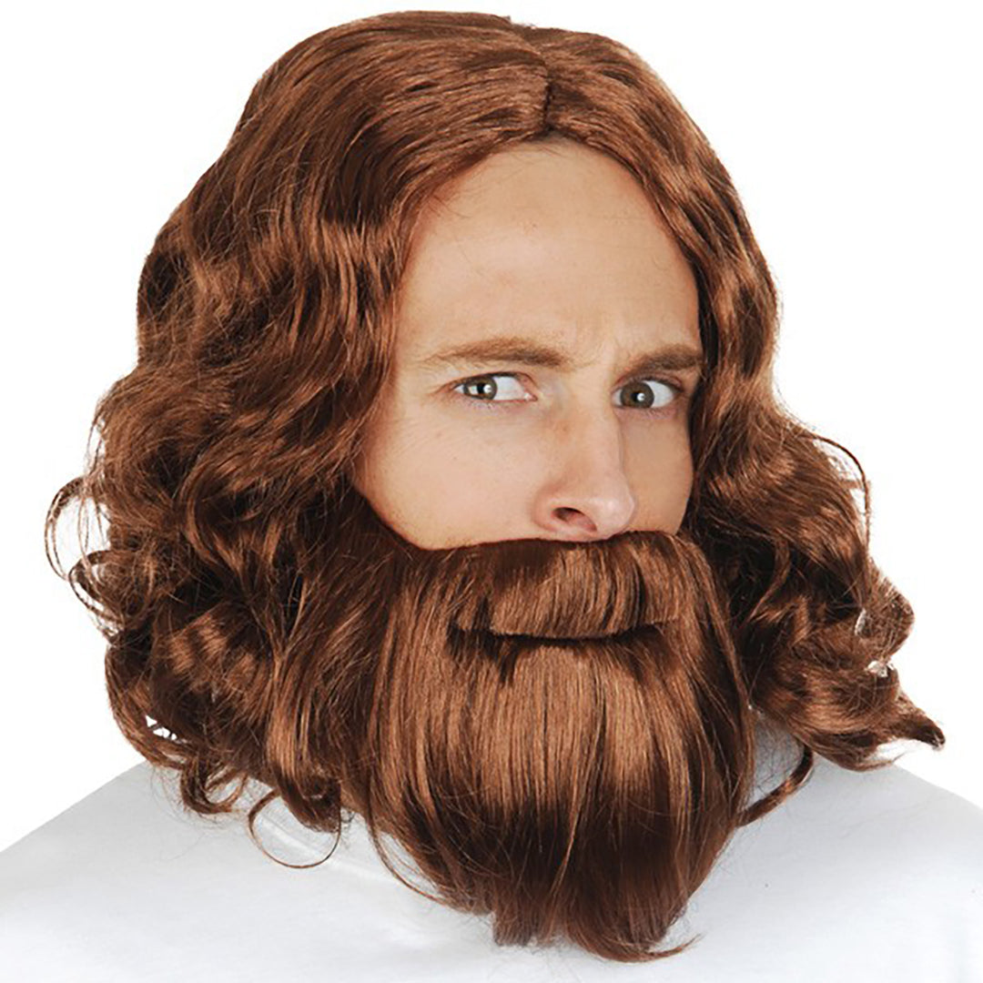 Jesus Wig and Beard Brown
