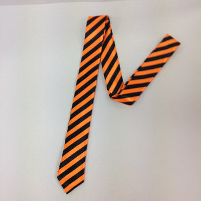 Stripped Gangster Tie  Orange & Black