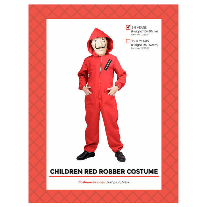 Kids Red Robber Costume