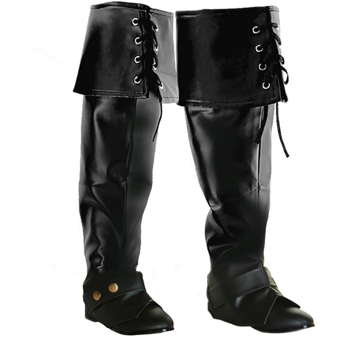 Lace Up Black Pirate Boot Covers